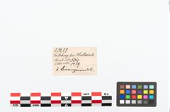 Etikett zu Bronzemehrkopfnadel (NHMW-PRAE-025237)